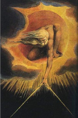 William Blake print of god geometrizing